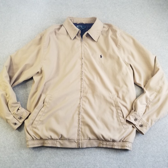 Polo Ralph Lauren Other - Polo Ralph Lauren Harrington Jacket Mens XLT Tall Beige Plaid Lined